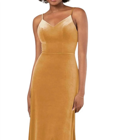 Sorella Vita - Plush Velvet A-Line Bridesmaid Dress with Floor-Length Skirt - Rack Hunt