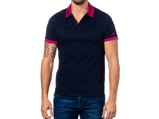 Double Sided Grid Print Collar Polo