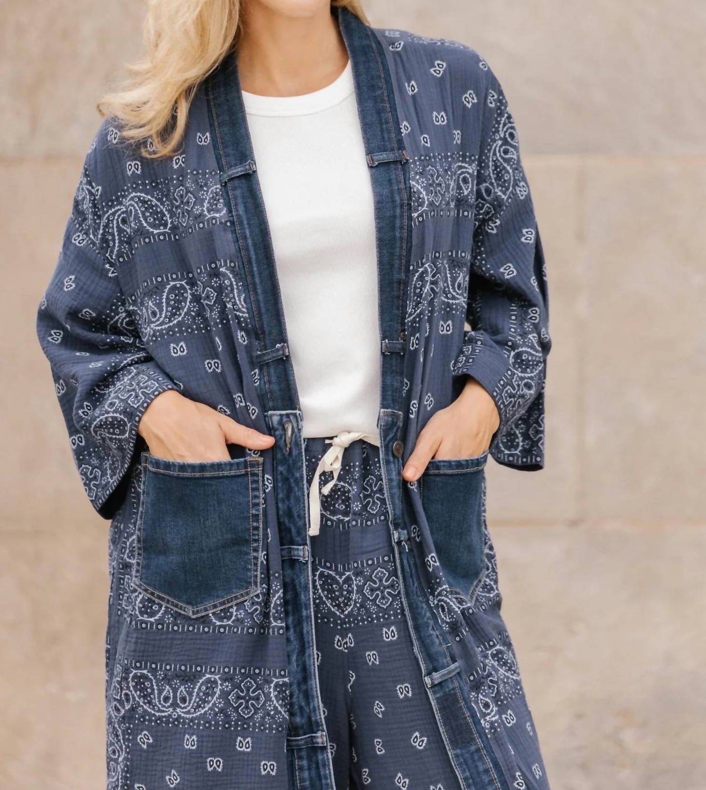 Bandana Long Cardigan