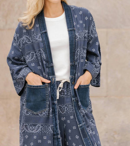 Bandana Long Cardigan