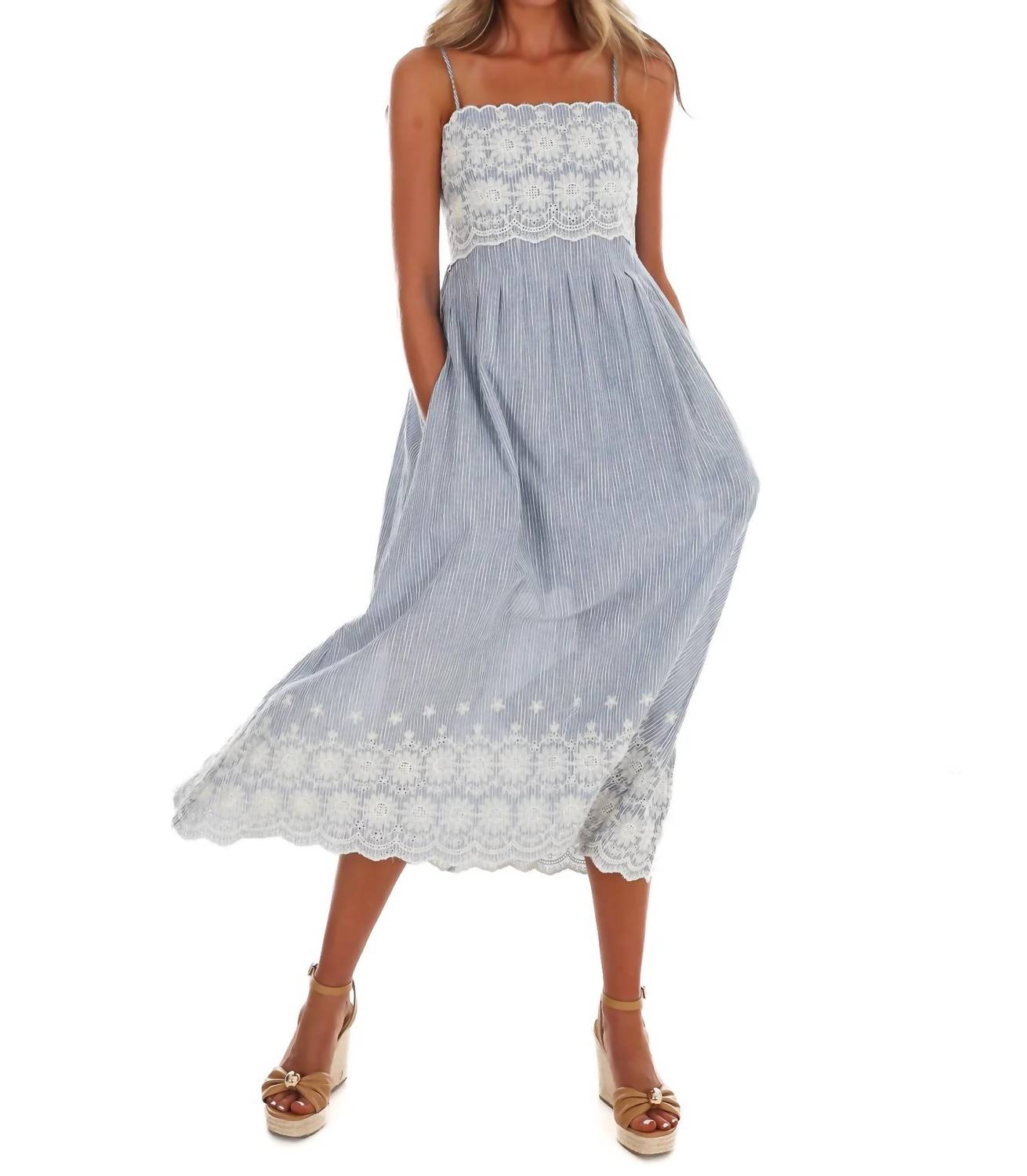 Coastal Daydream Lace Midi Dress