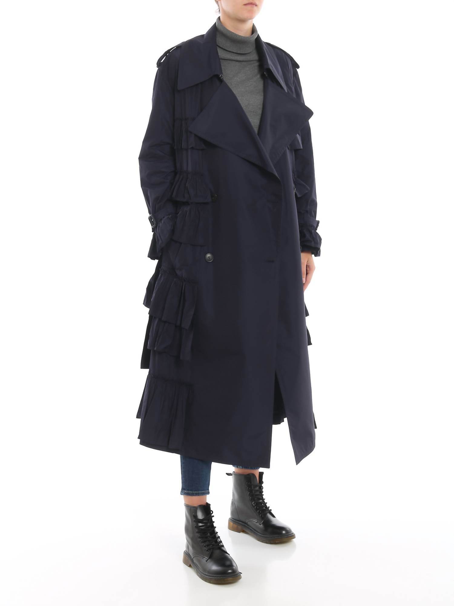 Valentino - Frilled Long Trench Coat - Rack Hunt