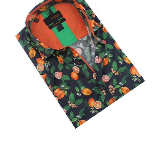 Tangelo Melody Print Short Sleeve Shirt