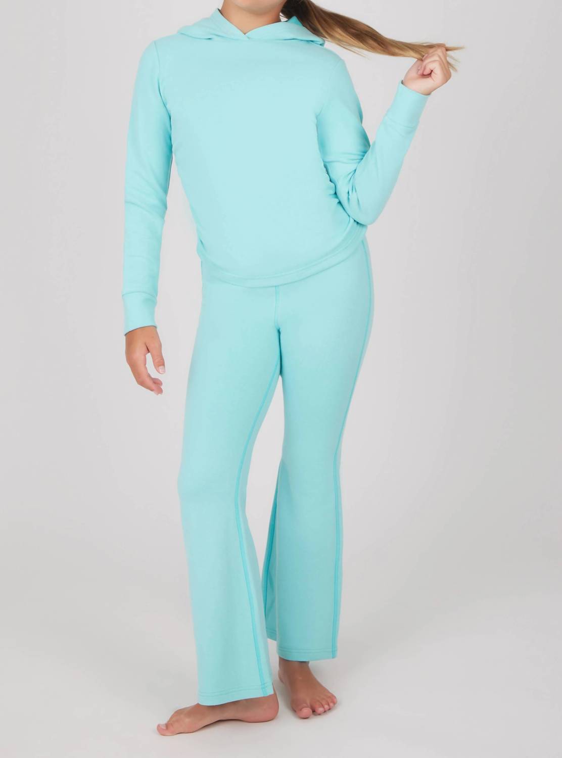 Girl's Hoodie And Flare Pant Set