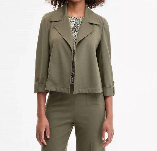 Notched Collar Drapey Cropped Jacket