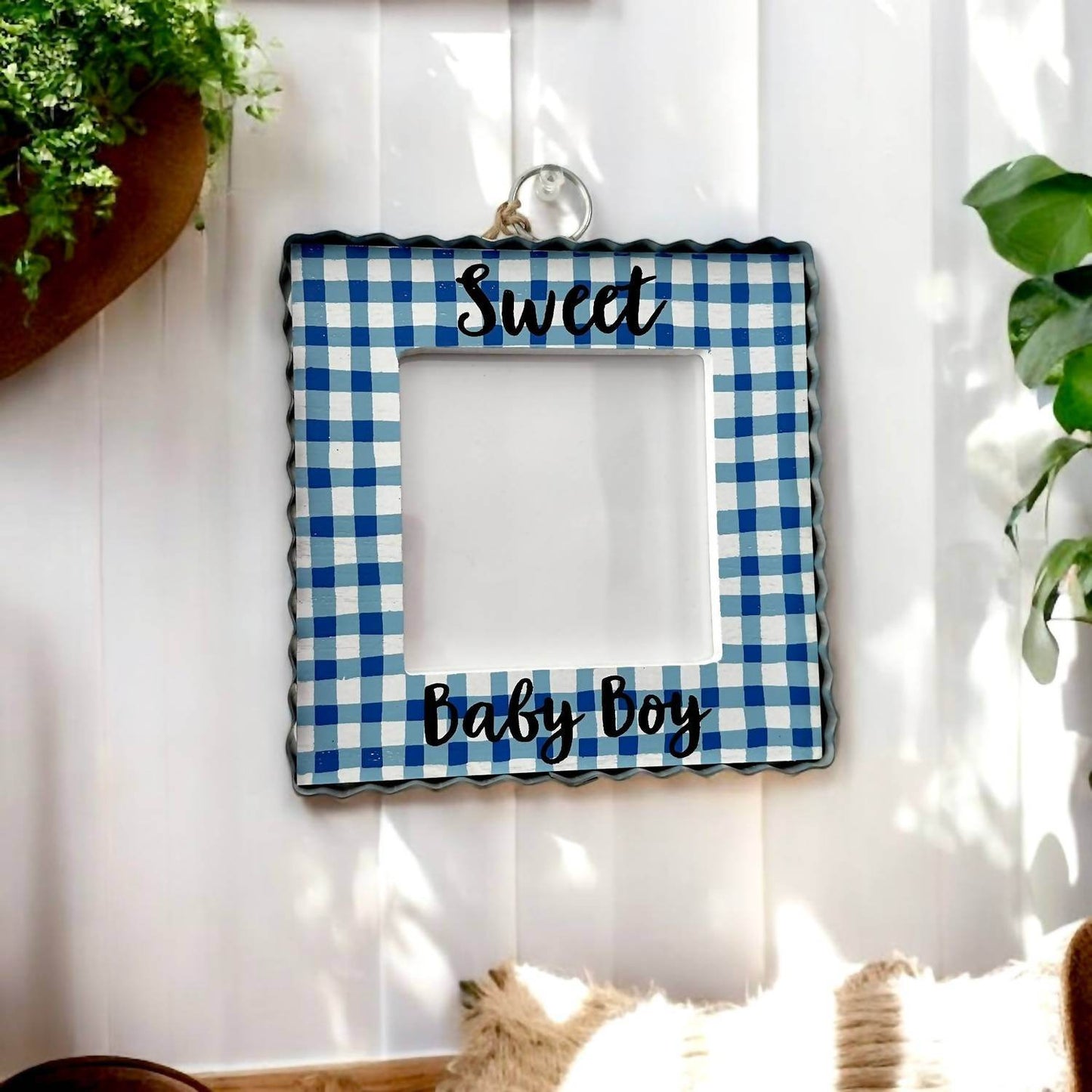Round Top - “Baby Boy” Photo Frame Charm - Rack Hunt -