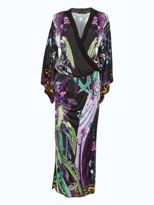 Women's Floral Print Chiffon Kaftan Dress