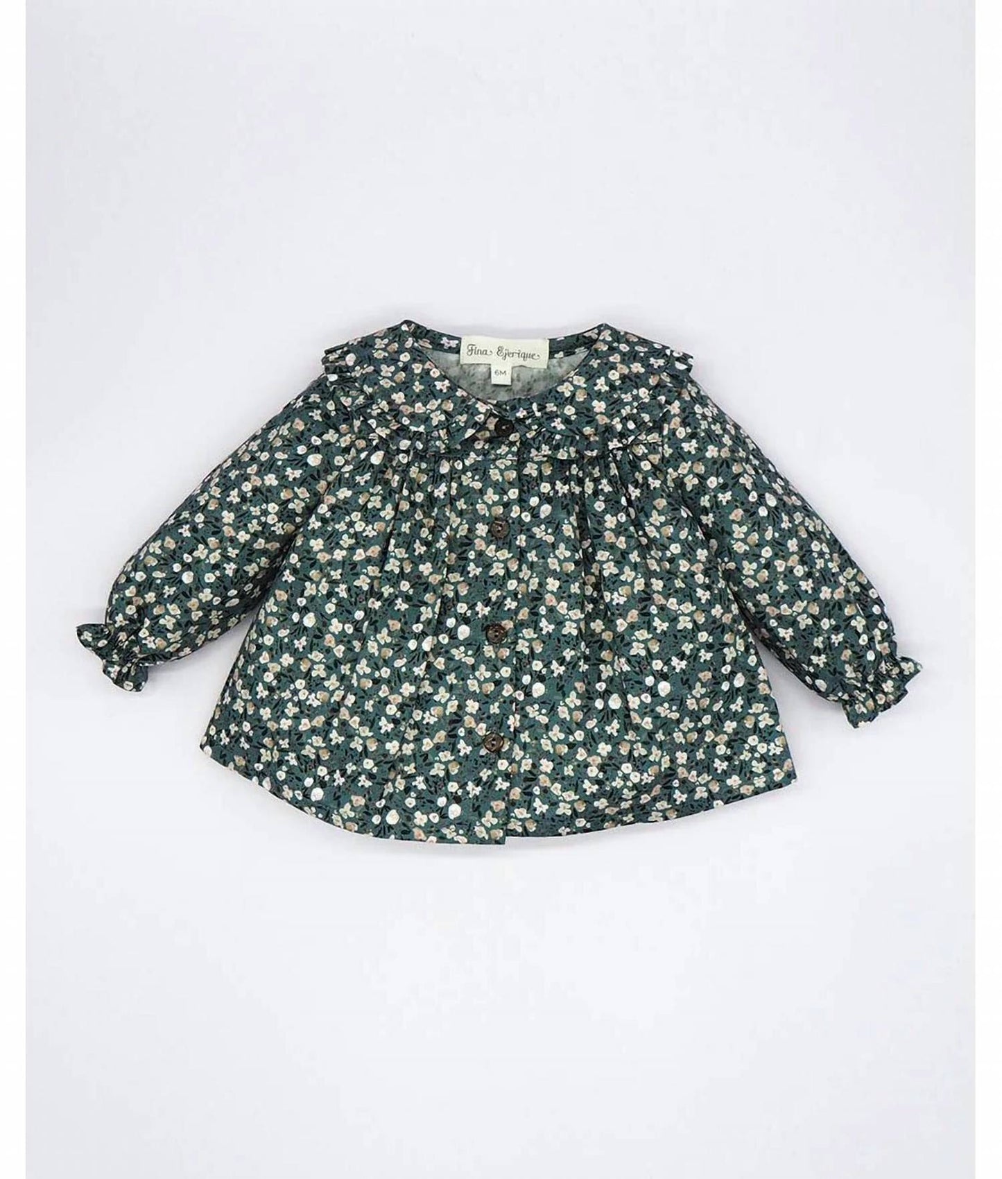 Girl's Floral Buttoned Blouse
