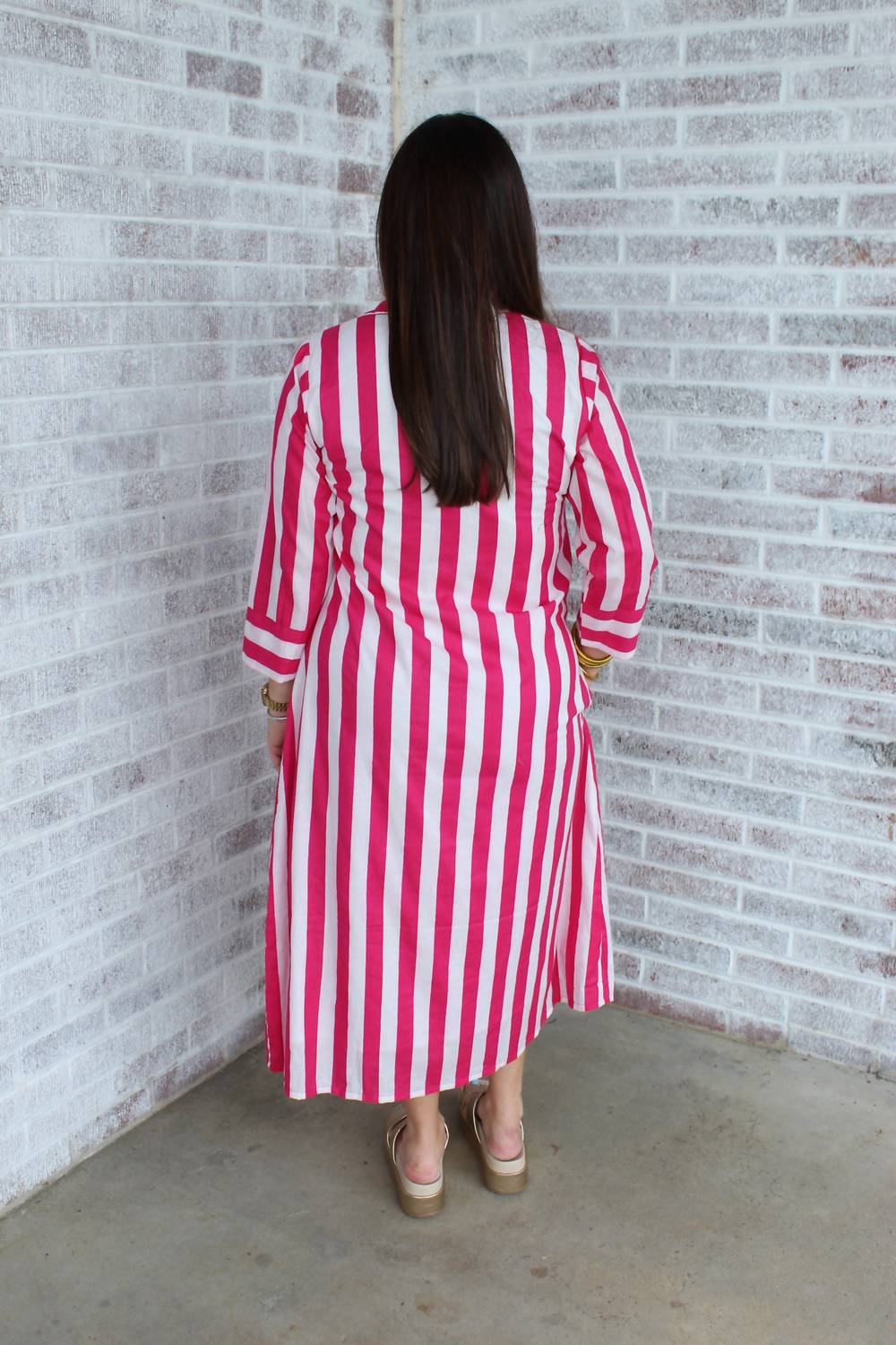 Beach Stripe Cabana Caftan Dress