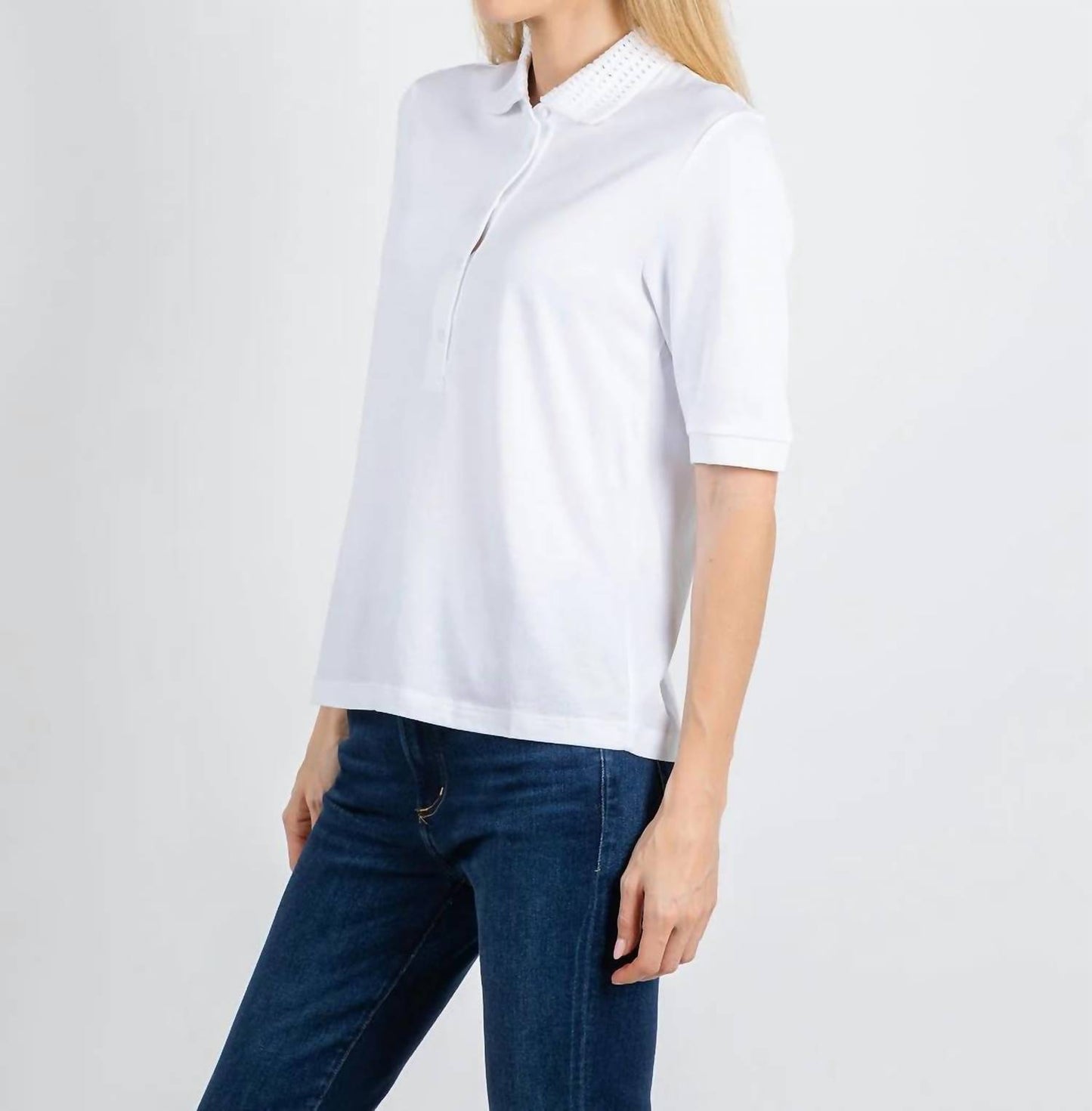 Crochet Collar Drape Polo