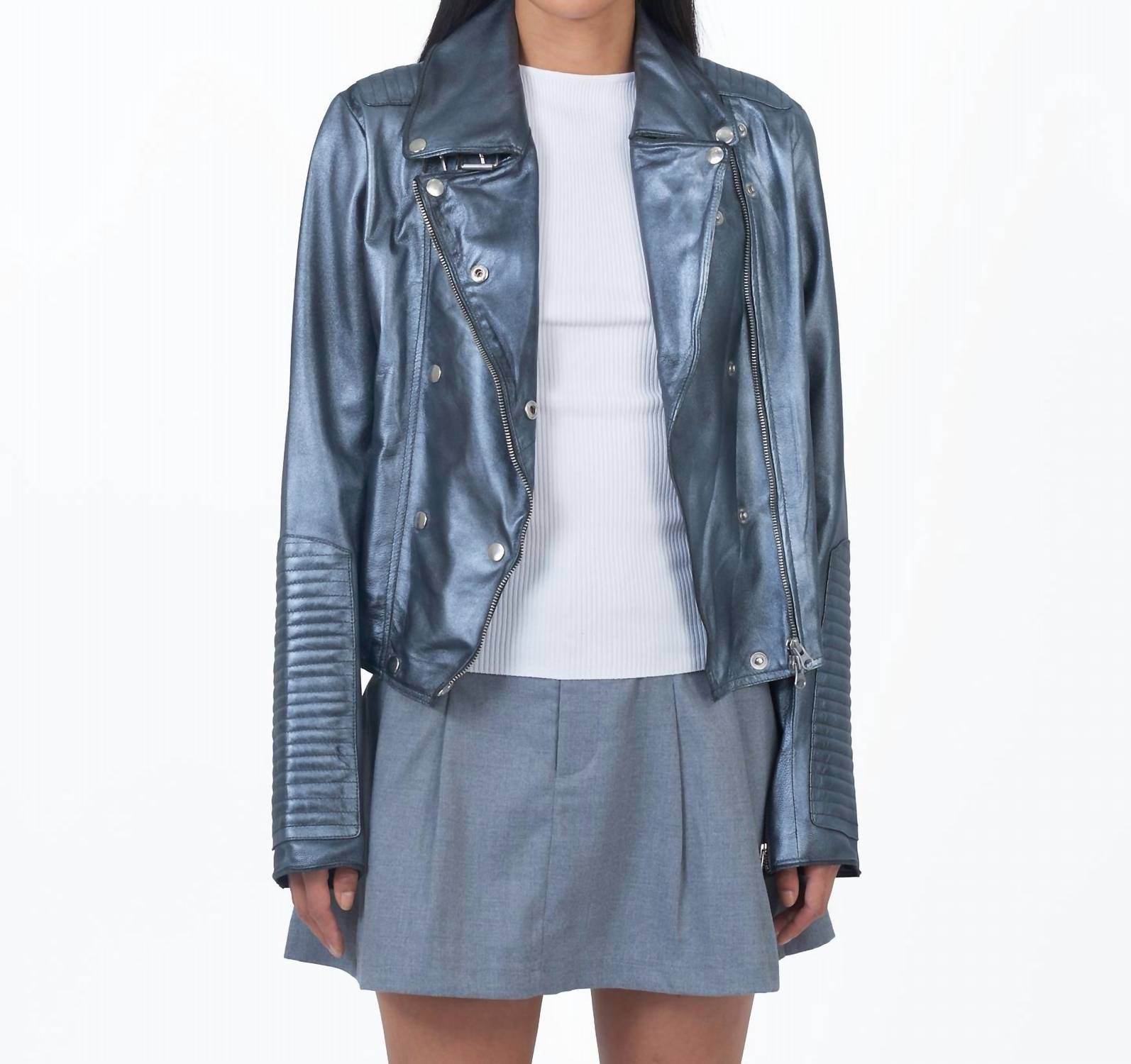 JKT NYC - Harley Metallic Leather Jacket - Rack Hunt