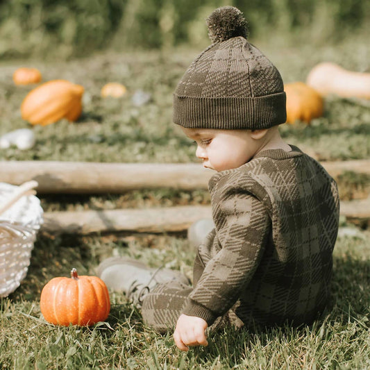 Petit Lem - Boy's Long Sleeve Gingham Knit Playsuit - Rack Hunt