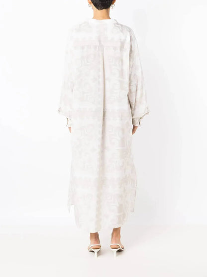 Valentino - Geometric Print Silk Cotton Dress - Rack Hunt