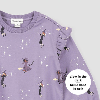 Miles the Label - Girl's Witches Glow-in-the-dark Print On Twilight Sweatshirt - Rack Hunt