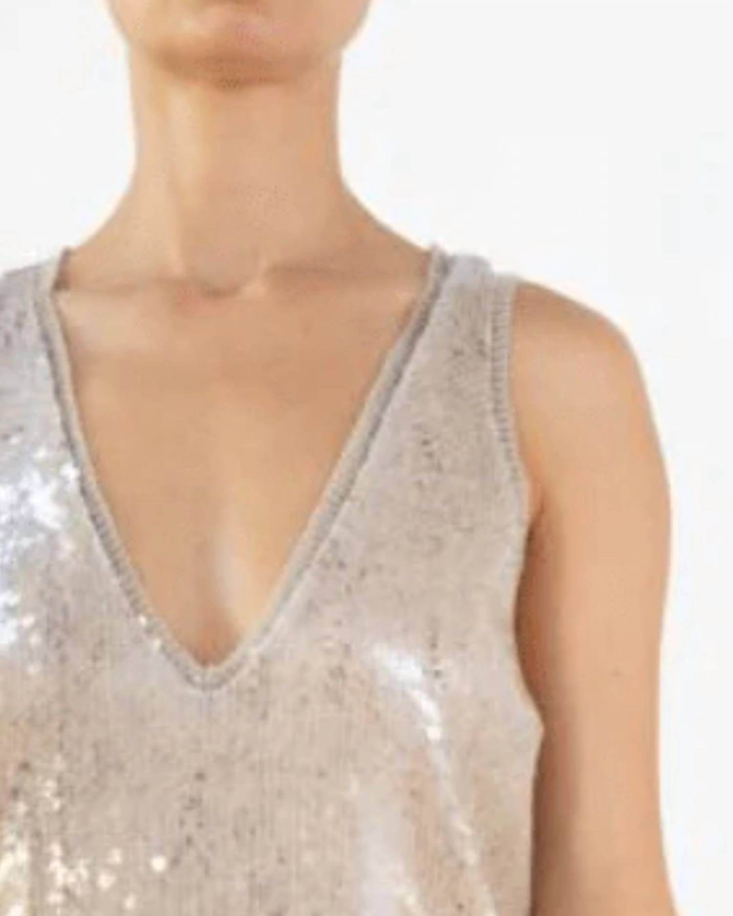 Aviu - Sleeveless Sequined Blouse - Rack Hunt -