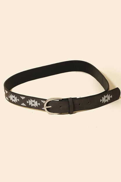Women's Western Boho Aztec Embroidered Belt