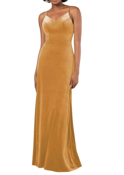 Sorella Vita - Plush Velvet A-Line Bridesmaid Dress with Floor-Length Skirt - Rack Hunt