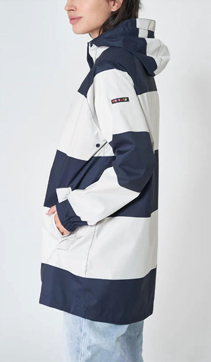 Unlined Striped Raincoat