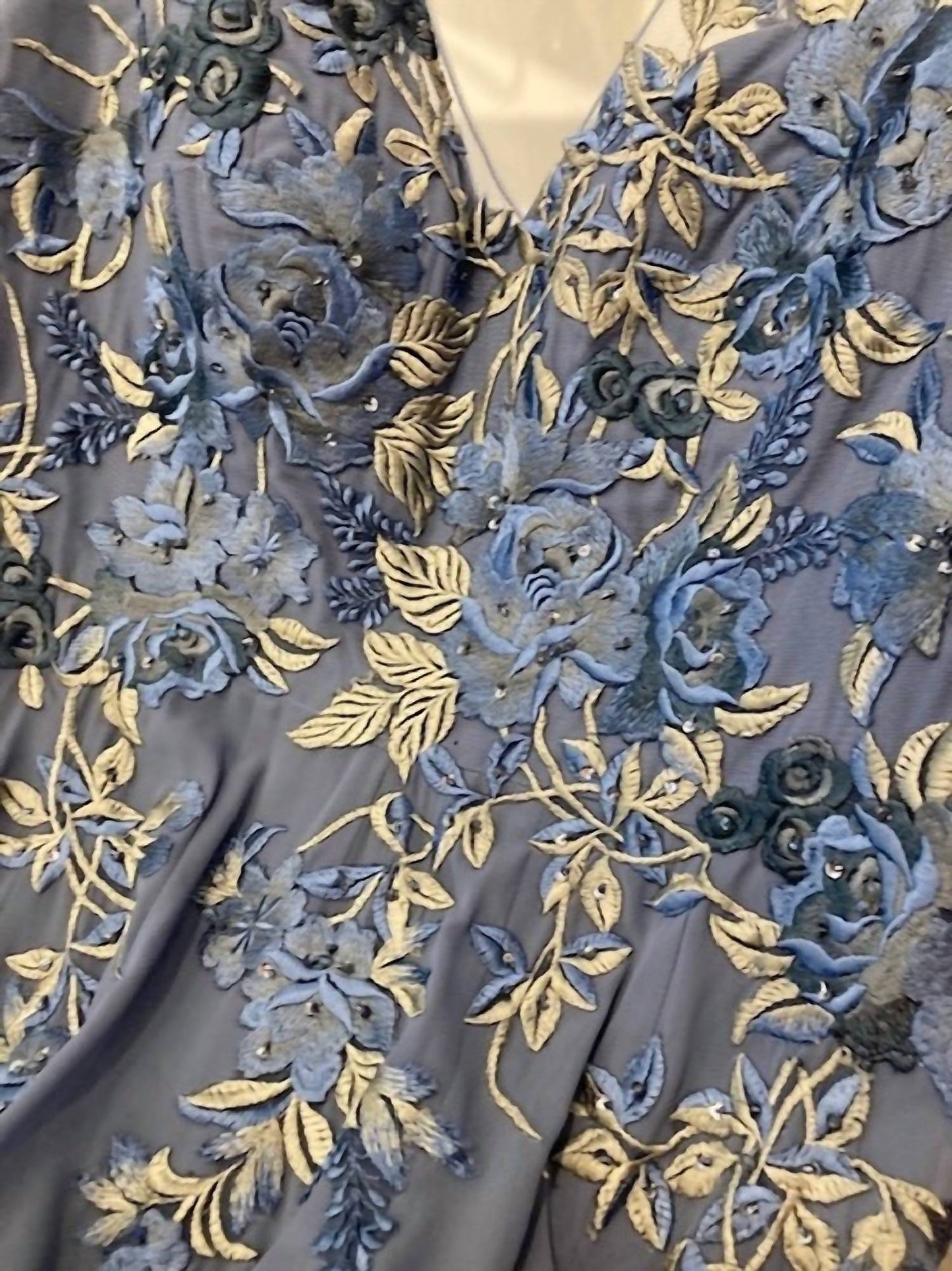 Floral Embroidered Chiffon Dress