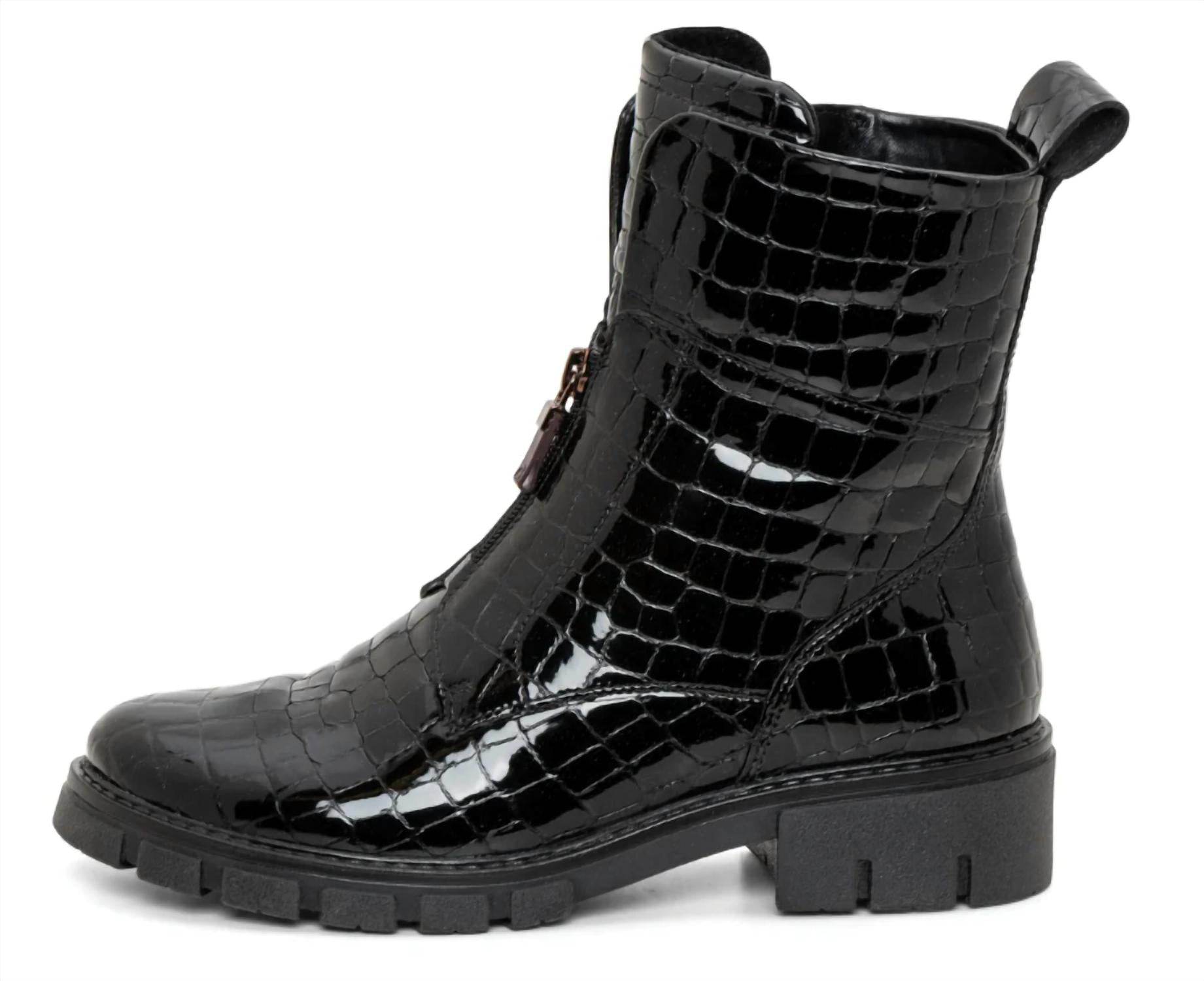 Ara Shoes - Women's Deon Croco Patent Leather Boot - Rack Hunt