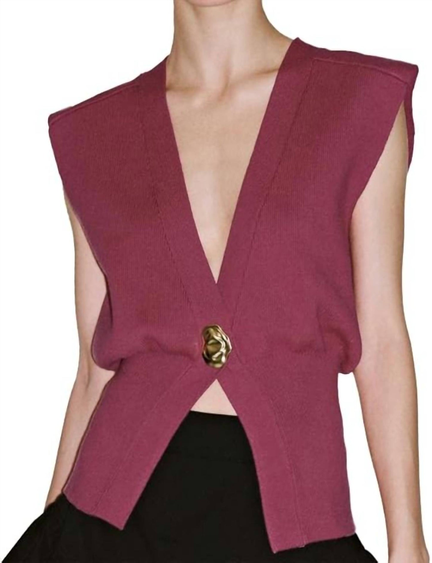 Sleeveless V-neck Top