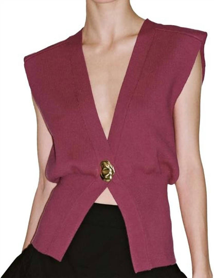 Sleeveless V-neck Top