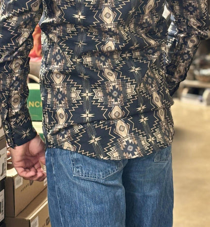 Southwestern Print Long Sleeve Western Shirt