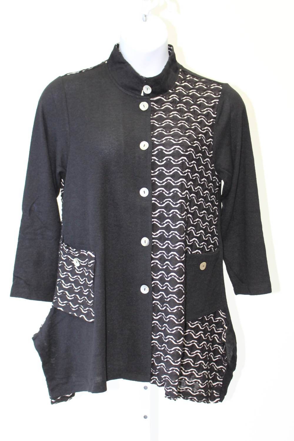 Aris A. - Women's Mandarin Knit Jacket - PLUS - Rack Hunt -