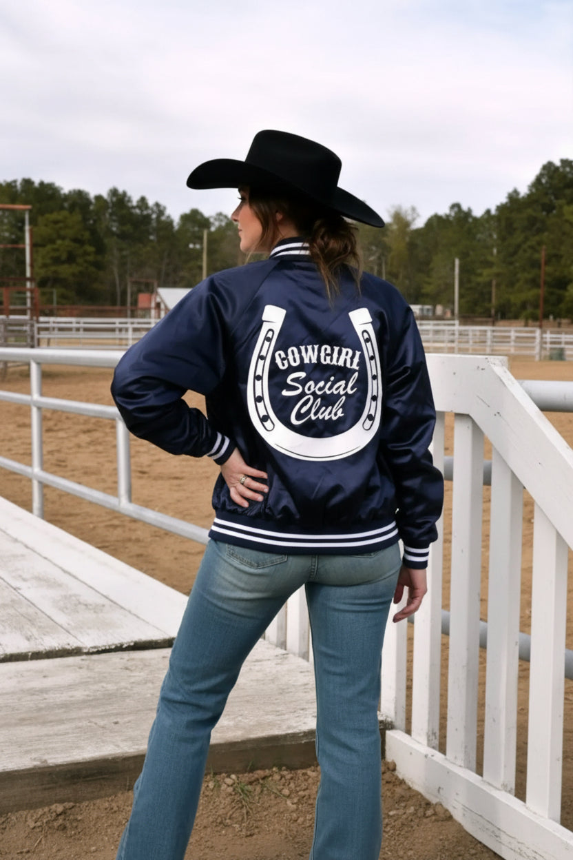 Summer Tees - Women's Cowgirl Social Club Bomber Jacket - Rack Hunt