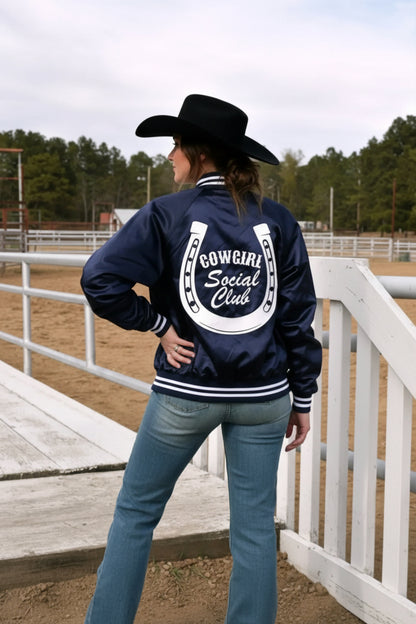 Summer Tees - Women's Cowgirl Social Club Bomber Jacket - Rack Hunt