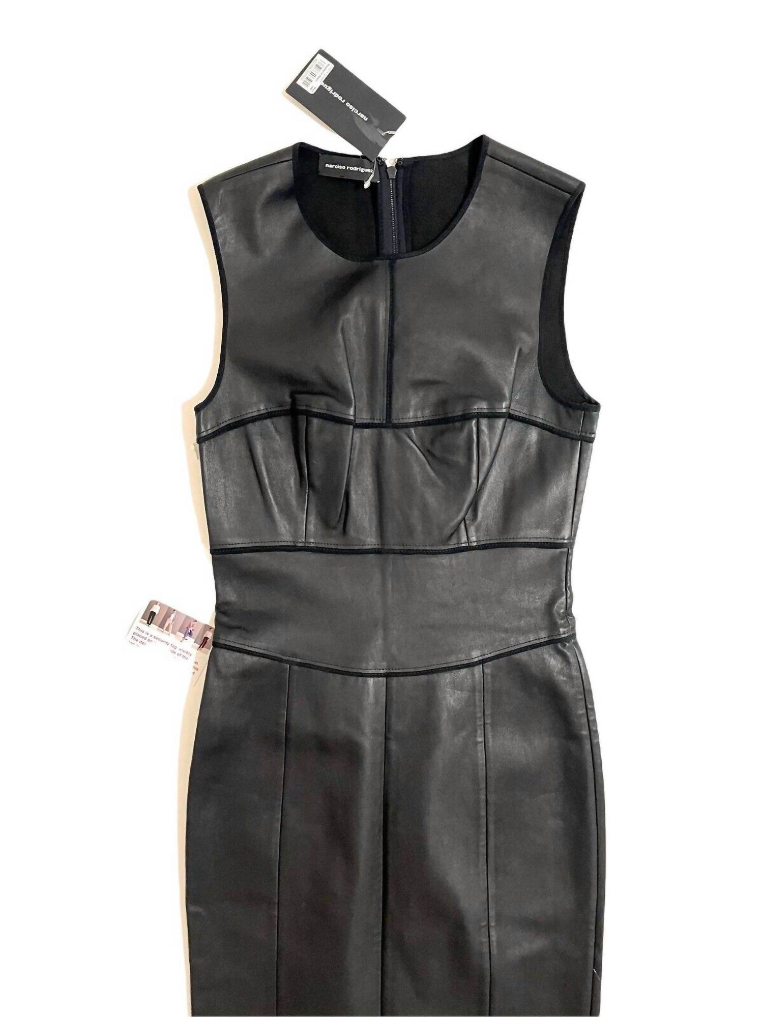 Narciso Rodriguez - Lambskin Leather Pencil Bodycon Midi Dress - Rack Hunt
