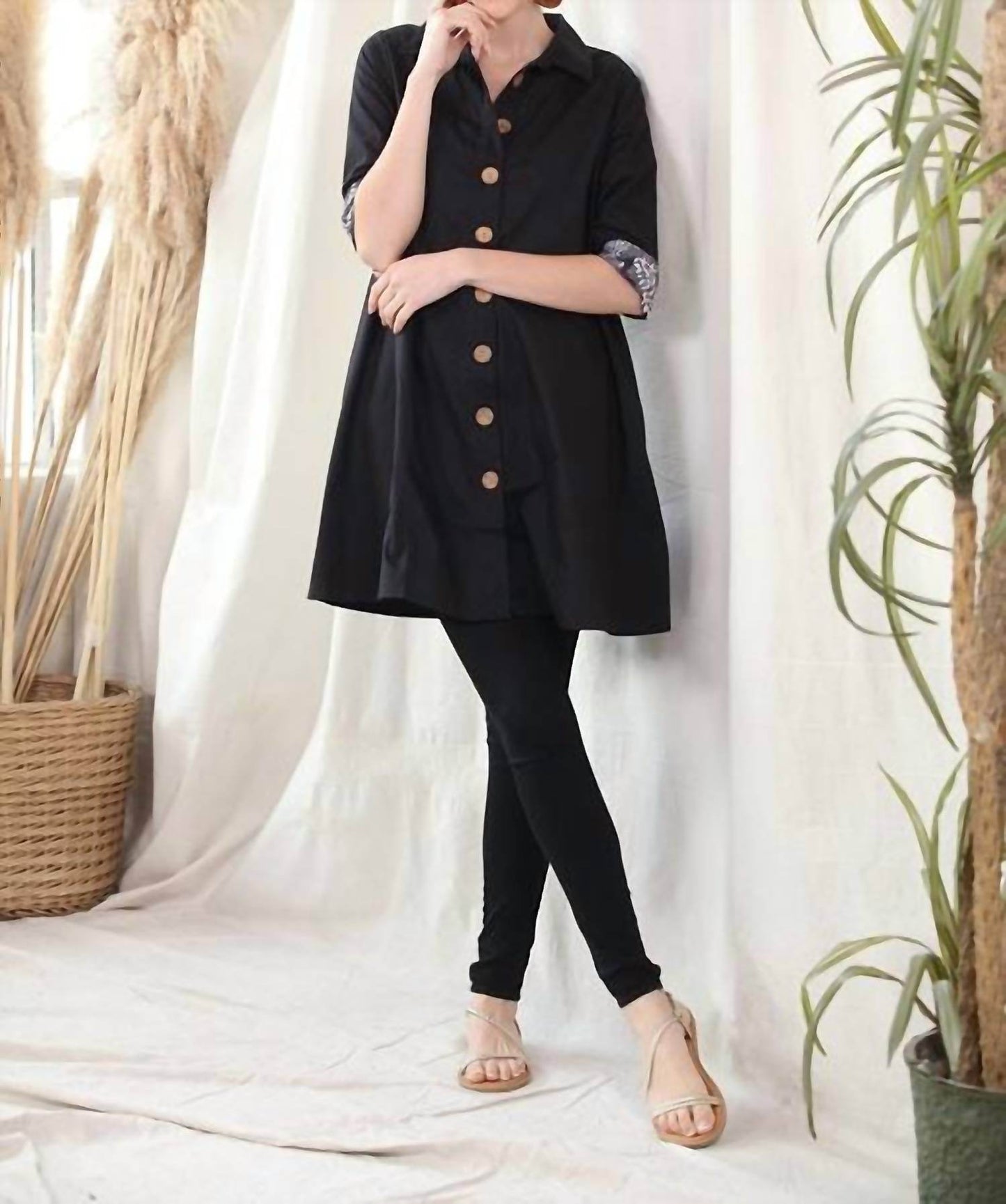 KikiSol - A-Line Jacket With Buttons & Pockets - Rack Hunt -