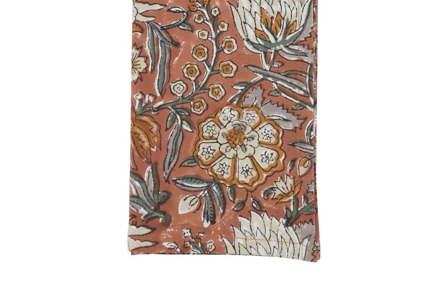 Botanical Pattern Cotton Napkins - Set Of 4