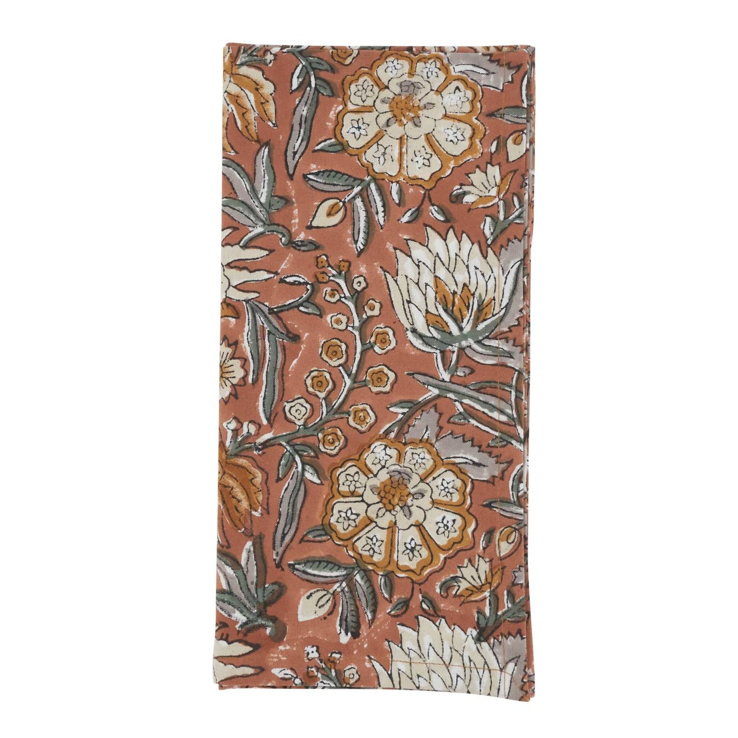 Botanical Pattern Cotton Napkins - Set Of 4