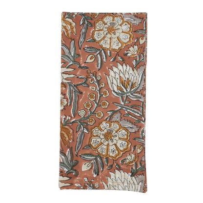 Botanical Pattern Cotton Napkins - Set Of 4