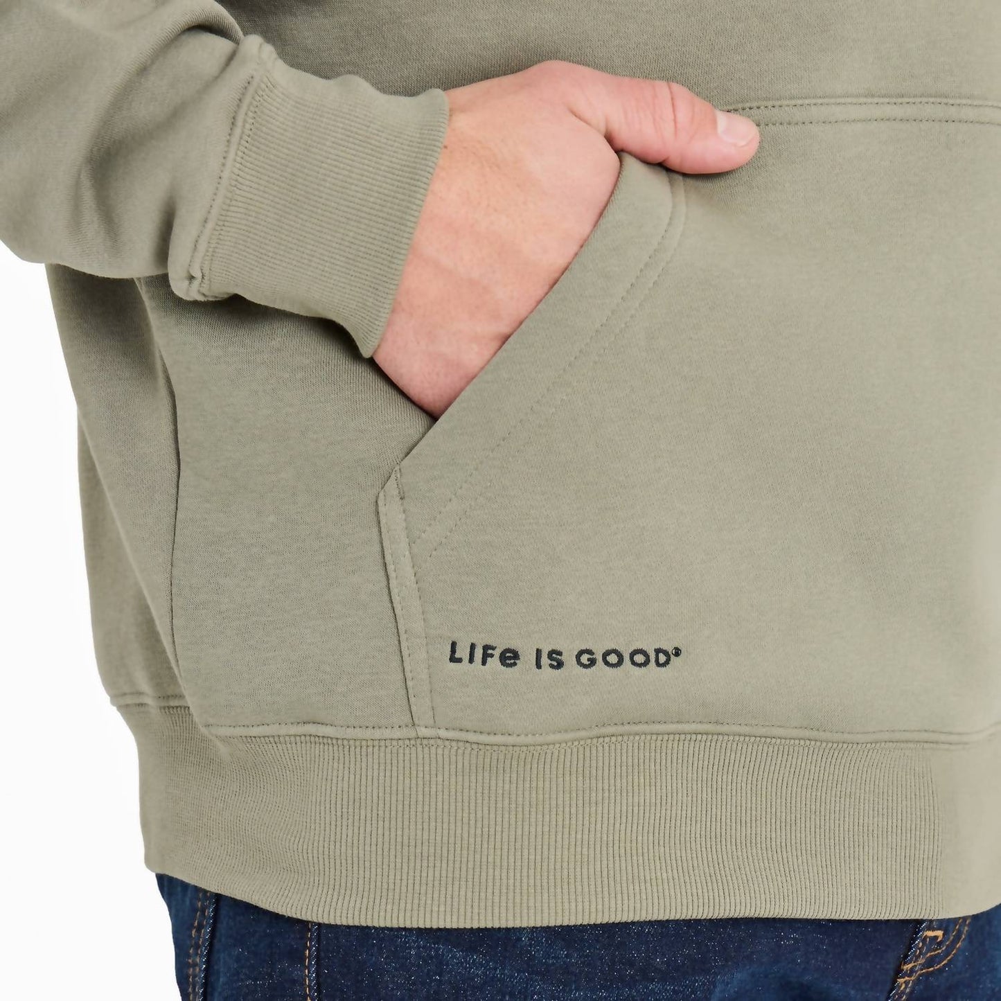 Men's Simple Fish Good Vibes Fleece Hood
