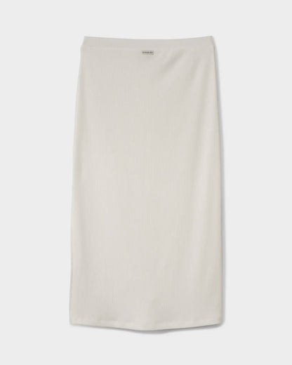 Cora Bay Solid Ribbed Midi Skirt
