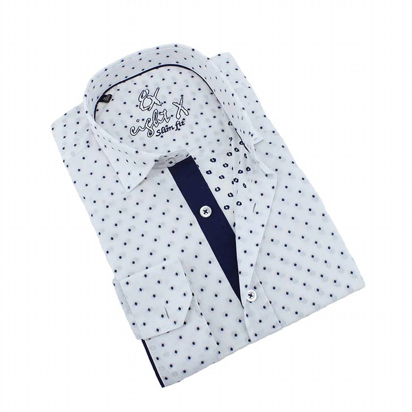 Polka Dot Print Fil Coupé Button Down Shirt