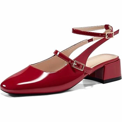 Women's Mary Jane Chunky Low Heel Shoes