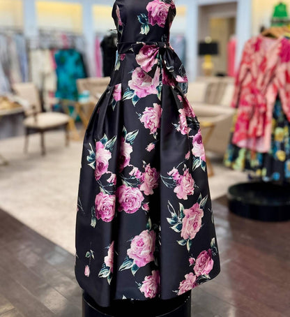 Rose Mikado Halter Prom Gown