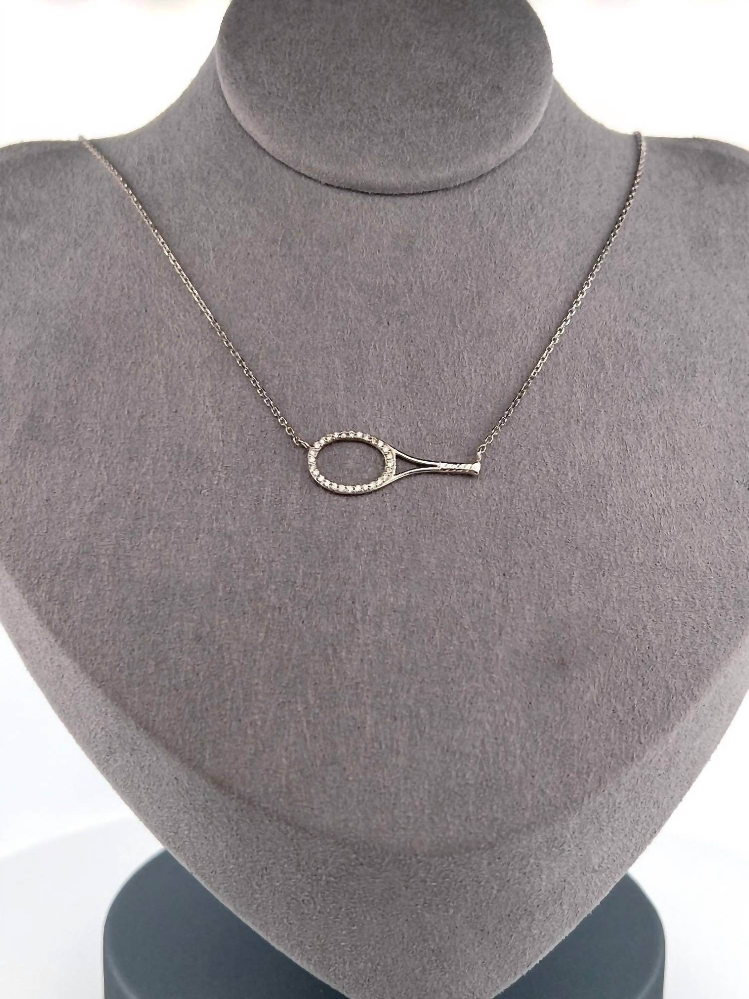 Love Love Tennis - Women's Diamonds Galore Tennis Racket Necklace - Rack Hunt