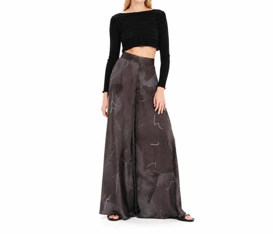 Abstract Silkiness High Waisted Wide Leg Trousers