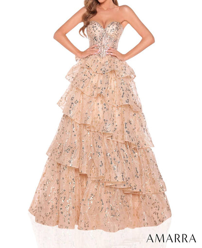 Tiered Ruffle Ball Gown