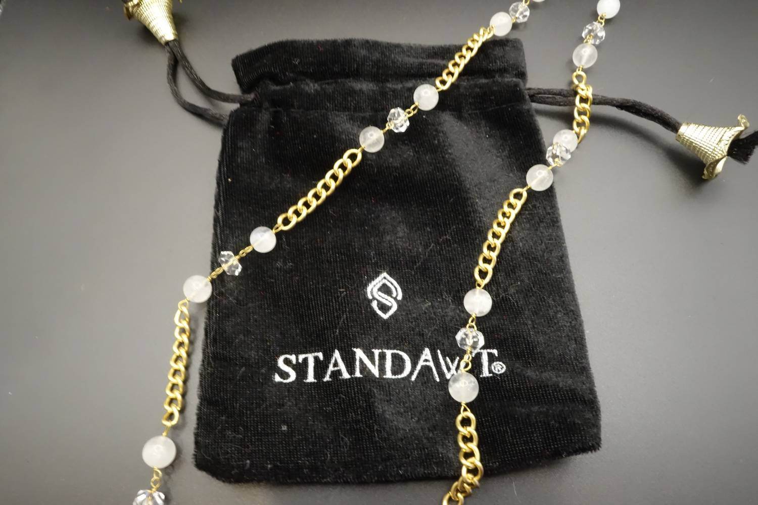 StandAwt - Moonstone X Clear Quartz Sunglasses Chain - Rack Hunt -
