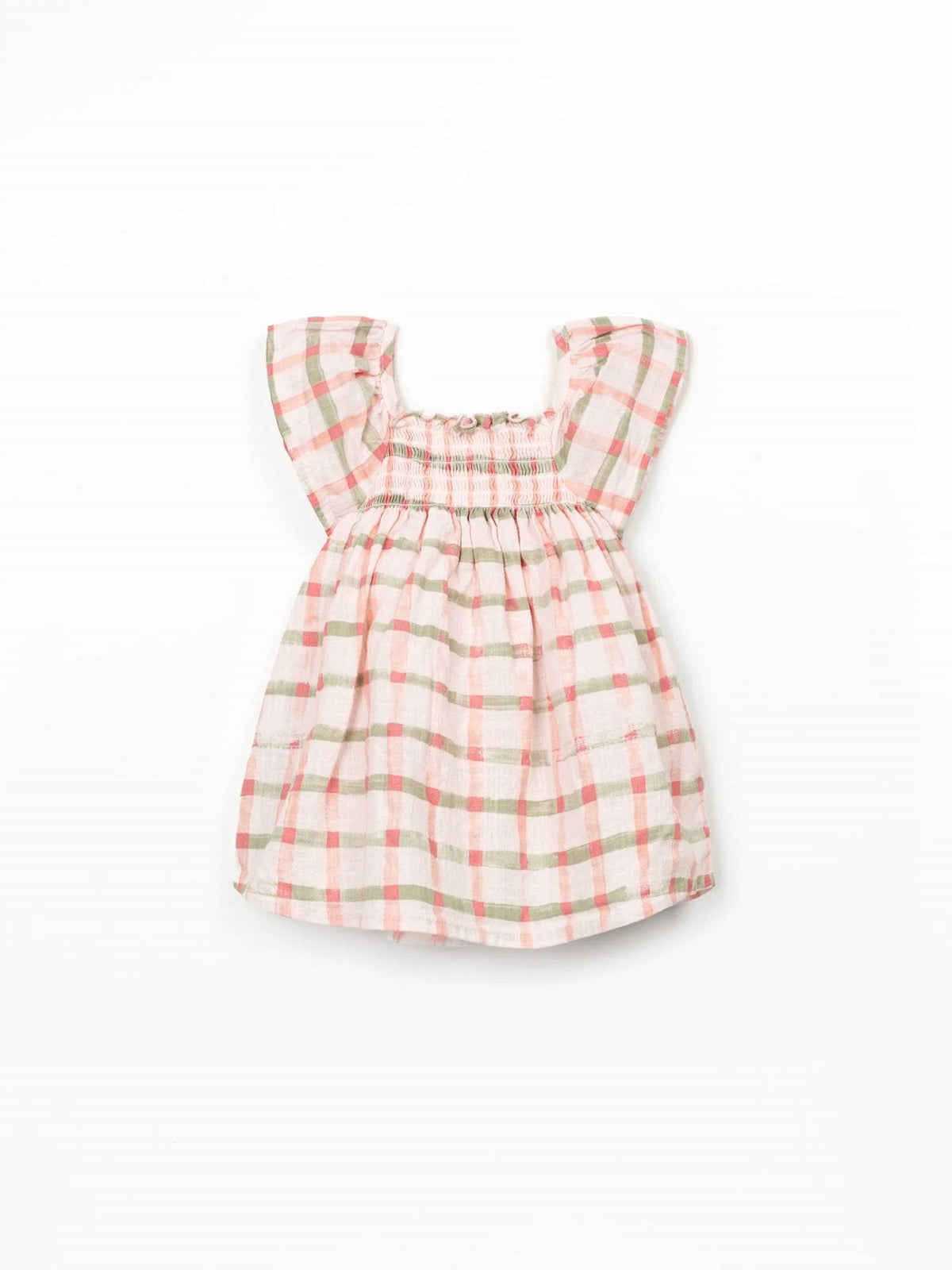 Girls Printed Windowpane Dress