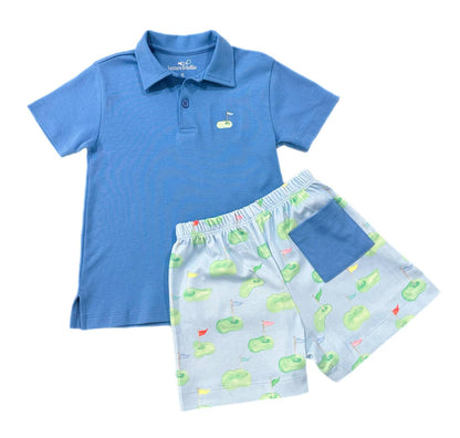 Boys Putt-er Up Polo And Shorts Set