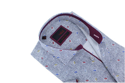 Tri-color Paisley Short Sleeve Shirt