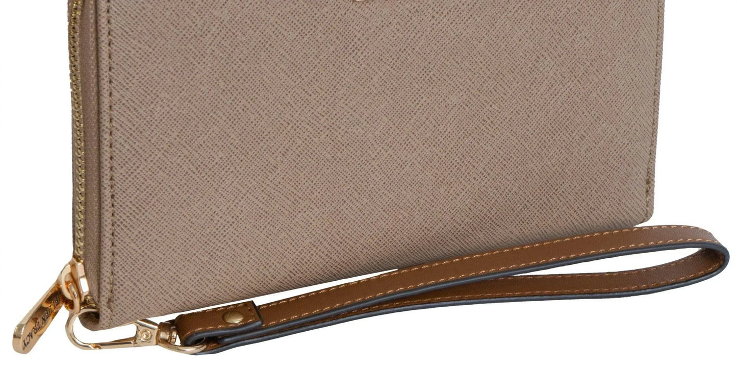 Ellen Tracy - Women's Saffiano Zip Around Wristlet Wallet - Rack Hunt