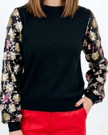 Ornate Sequin Arm Sweater