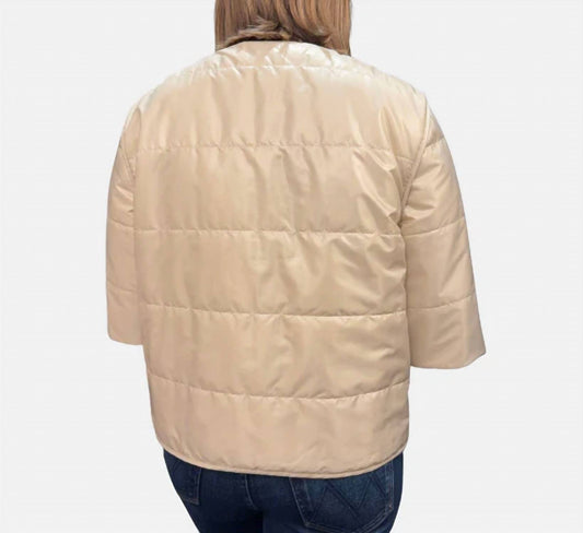 Quilted 3/4 Sleeve Boxy Jacket